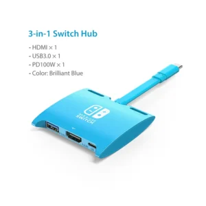 Hub Cabletime Usb-C 3-En-1 Usb-A 3.0, Hdmi 4k 30hzUsb-C Pd 100w Azul